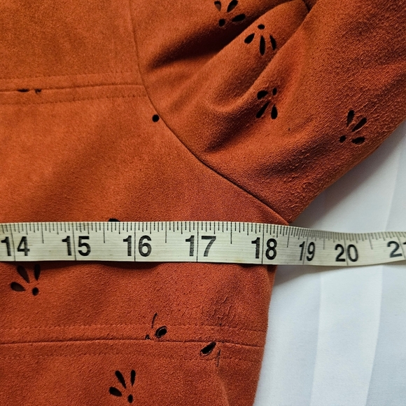 Multiples Womens Burnt Orange Dress Jacket With Scalloped Bottom Size PS - Picture 6 of 9